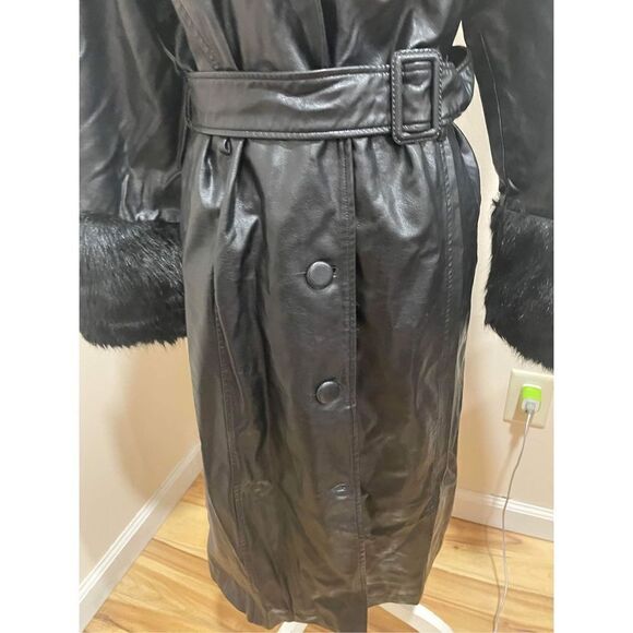Petit Moments Solange Vegan Leather Coat Size L - Picture 10 of 12